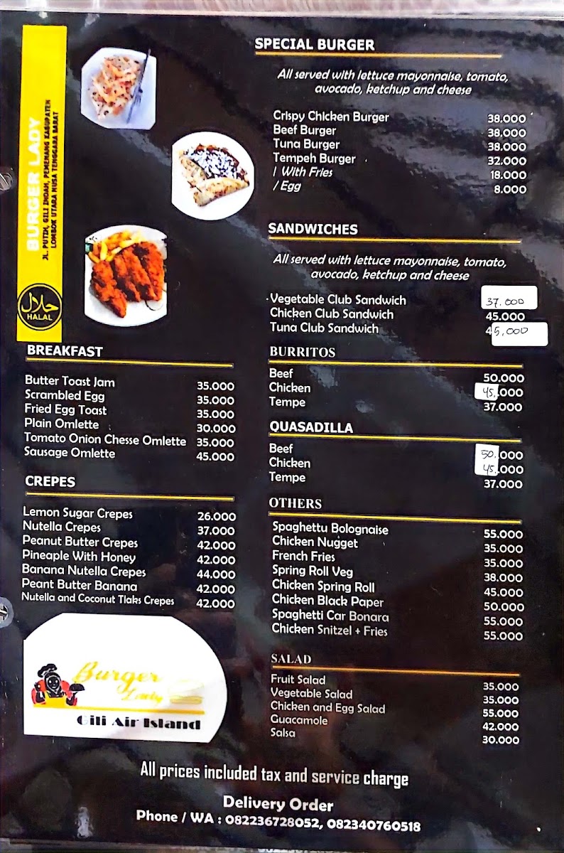Burger Lady Menu - Image 1
